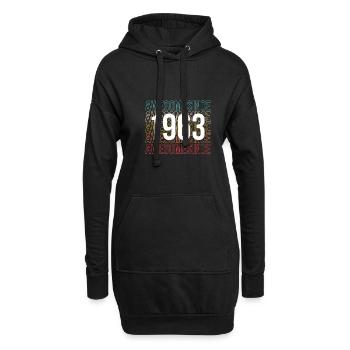 Vintage 1963 60th Birthday Shirt Gift - Sweat-shirt à capuche long Femme - noir - Devant