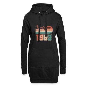 Vintage Retro 1963 60th Birthday Cadeau - Sweat-shirt à capuche long Femme - noir - Devant