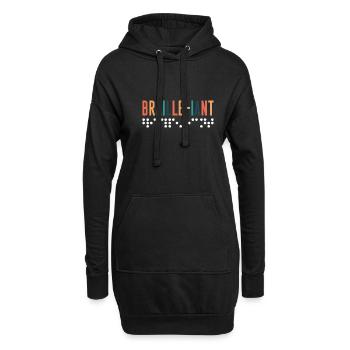 Vintage Retro Braille-IANT Blinden Schrift - Hoodie-Kleid - Schwarz - Vorne