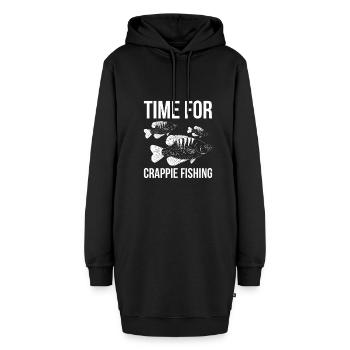 Il est temps pour la chemise de pêche Crappie - Sweat-shirt à capuche long Femme - noir - Devant