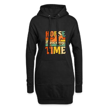 Cadeau de chemise de course de chevaux - Sweat-shirt à capuche long Femme - noir - Devant