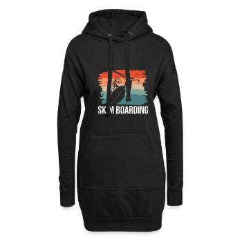 Vintage Retro Skim Boarding Shirt - Hoodie-Kleid - Schwarz - Vorne