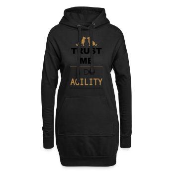 Trust me I do Agility - Sweat-shirt à capuche long Femme - noir - Devant