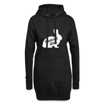 Schwester Hase Partnerlook Geschwister Oster Hasen - Hoodie-Kleid - Schwarz - Vorne