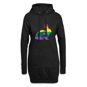 Mama Hase Hasenmama Regenbogen Queere LGBTQ Ostern - Hoodie-Kleid - Schwarz - Vorne