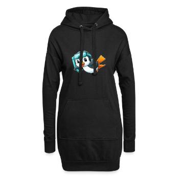 Süßer Pinguin Cartoon Taucher Tiefseetaucher - Hoodie-Kleid - Schwarz - Vorne