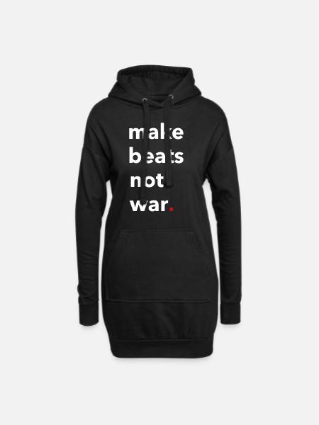 Hip Hop Rap Make Beats Not War cadeau - Sweat-shirt à capuche long Femme - noir