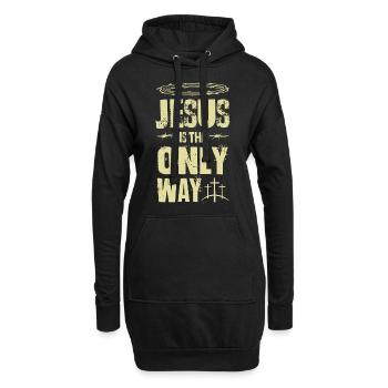 Jésus est le Chemin - Sweat-shirt à capuche long Femme - noir - Devant