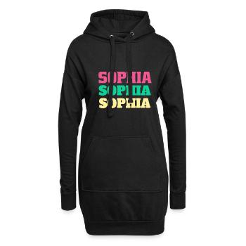 Sophia Cadeaux d’anniversaire Nom Prénom - Sweat-shirt à capuche long Femme - noir - Devant