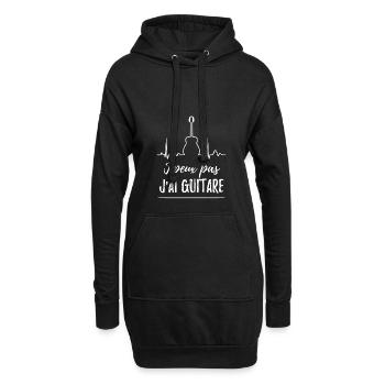 Je peux pas j'ai guitare - Sweat-shirt à capuche long Femme - noir - Devant