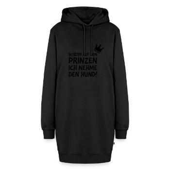 Scheiß auf den Prinzen ich nehme den Hund! - Hoodie-Kleid - Schwarz - Vorne - AI Model Female 172 light (172cm)