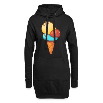 Eis - Hoodie-Kleid - Schwarz - Vorne