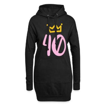 40e anniversaire Krone - Sweat-shirt à capuche long Femme - noir - Devant
