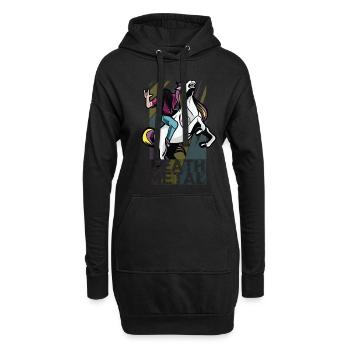 Death Metal Einhorn Musik Metal Head Rocker Heavy - Hoodie-Kleid - Schwarz - Vorne