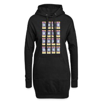 Hypnotisches Design Typ-1 - Hoodie-Kleid - Schwarz - Vorne