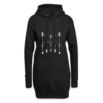 Amour de tir à l'arc - Sweat-shirt à capuche long Femme - noir - Devant