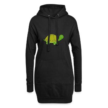 Schildkröte Schildkröten - Hoodie-Kleid - Schwarz - Vorne