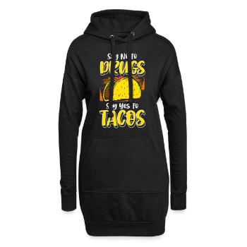 Entzug Süchtig Straight Edge Joint - Hoodie-Kleid - Schwarz - Vorne