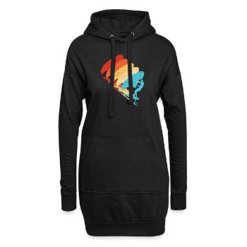 Damen wingsurf Herren wingfoil wingsurfen - Hoodie-Kleid - Schwarz - Vorne