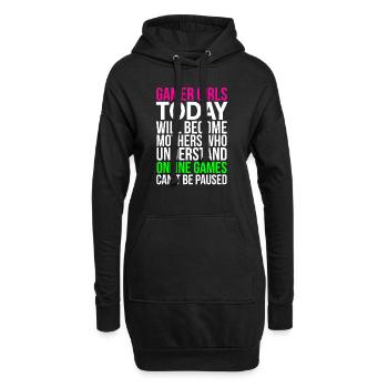 Jeux en ligne Funny Gamer Girls T-shirt - Sweat-shirt à capuche long Femme - noir - Devant
