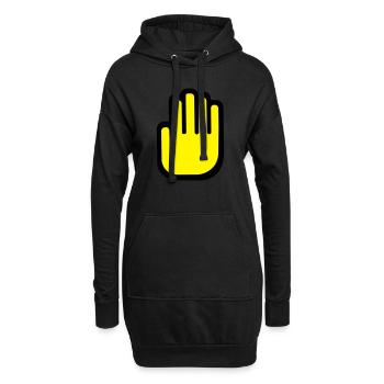Hand - Hoodie-Kleid - Schwarz - Vorne