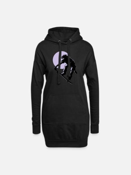 skater - Sweat-shirt à capuche long Femme - noir