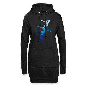 gymnastik turm zirkus team 3 turnerinnen crew freu - Hoodie-Kleid - Schwarz - Vorne