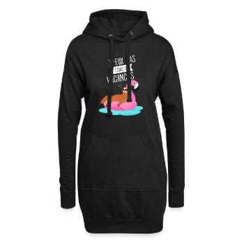J'Peux Pas J'suis En Vacances Paresseux Flamant - Hoodie Dress - black - Front