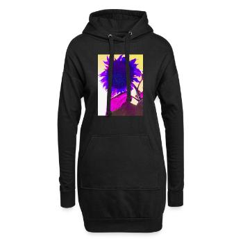 sommerblume pop Art - Hoodie-Kleid - Schwarz - Vorne
