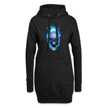 Schädel, blauer Schädel, Schädel-t-Shirts, Schädel Hoodies - Hoodie-Kleid - Schwarz - Vorne