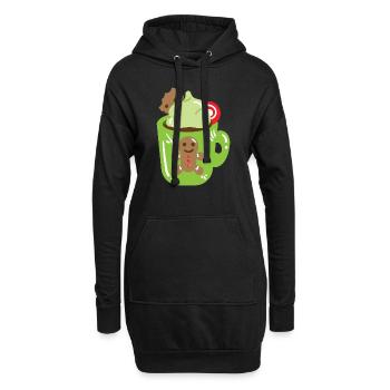 Mug de Noël - Sweat-shirt à capuche long Femme - noir - Devant