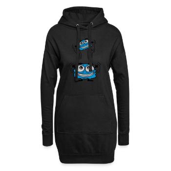 Papa Monster jette un enfant - Sweat-shirt à capuche long Femme - noir - Devant