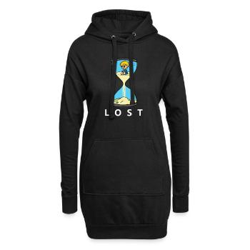 lost1 - Hoodie-Kleid - Schwarz - Vorne