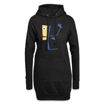 Unwirklicher Charakter - Hoodie-Kleid - Schwarz - Vorne