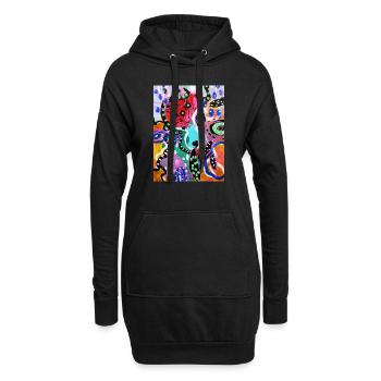 Abstract Chaos design original - Hoodie-Kleid - Schwarz - Vorne