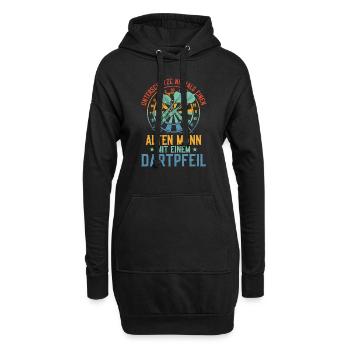 Unterschätze niemals einen alten Mann Darts Dartsp - Hoodie-Kleid - Schwarz - Vorne