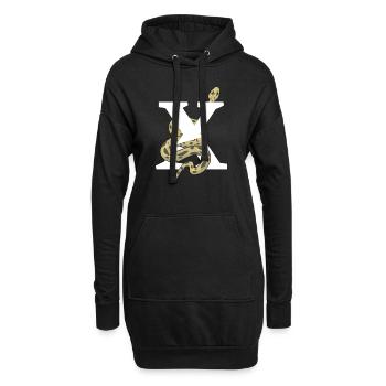 Lettre x serpent - Sweat-shirt à capuche long Femme - noir - Devant