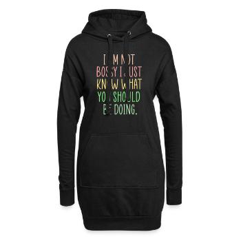 herrisches lustiges Zitat - Hoodie-Kleid - Schwarz - Vorne