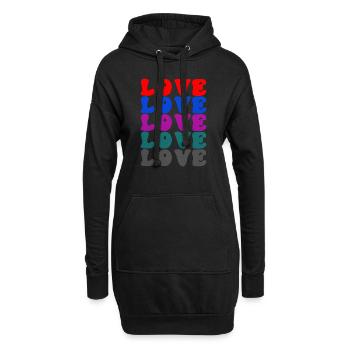 Love colorful - Hoodie-Kleid - Schwarz - Vorne
