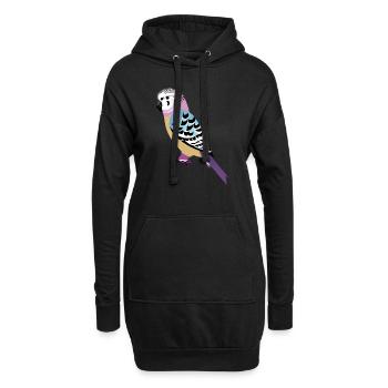 Budgie Bird Cockatiel Bird Propriétaire - Sweat-shirt à capuche long Femme - noir - Devant