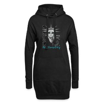 New York, États-Unis, Amérique, Voyage, Touriste, Patriote - Sweat-shirt à capuche long Femme - noir - Devant