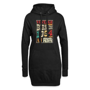 Vintage born in 1954 - Original parts - Sweat-shirt à capuche long Femme - noir - Devant