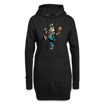 Chant du lapin de Pâques - Sweat-shirt à capuche long Femme - noir - Devant