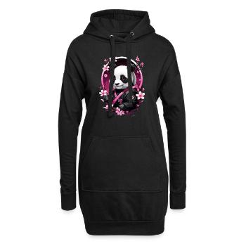 Panda japan pink asien - Hoodie-Kleid - Schwarz - Vorne