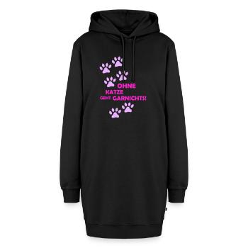Rien ne fonctionne sans chat - Sweat-shirt à capuche long Femme - noir - Devant