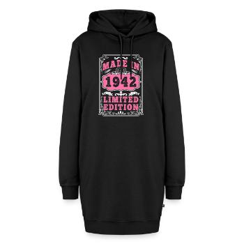 Vintage Né(e) en 1942 made in 1942 83 ans. Art_20 - Sweat-shirt à capuche long Femme - noir - Devant