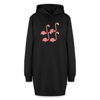 flamingo gruppe - Hoodie-Kleid - Schwarz - Vorne - AI Model Female 172 light (172cm)