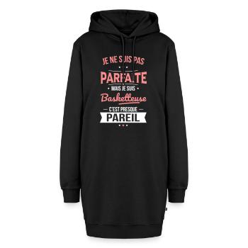 Je ne suis pas parfaite mais je suis basketteuse - Sweat-shirt à capuche long Femme - noir - Devant