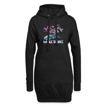 Just a Girl who loves Whale Sharks - Scuba diving - Hoodie-Kleid - Schwarz - Vorne