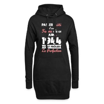 80th birthday - Born in June 1944 - Hoodie Dress - black - Front